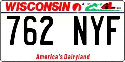 WI license plate 762NYF