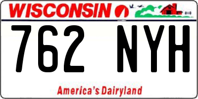 WI license plate 762NYH