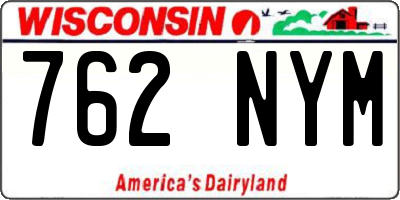 WI license plate 762NYM