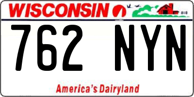 WI license plate 762NYN