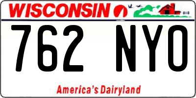 WI license plate 762NYO