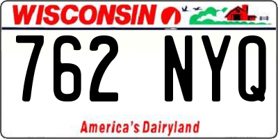 WI license plate 762NYQ