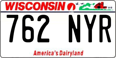 WI license plate 762NYR