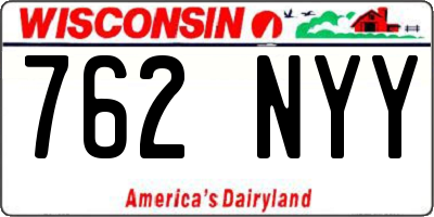 WI license plate 762NYY