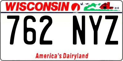 WI license plate 762NYZ