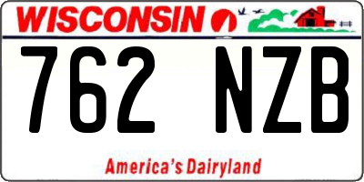 WI license plate 762NZB