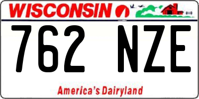 WI license plate 762NZE