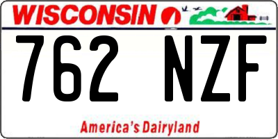 WI license plate 762NZF