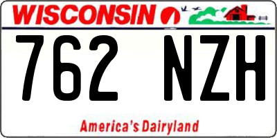 WI license plate 762NZH