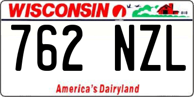 WI license plate 762NZL