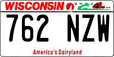 WI license plate 762NZW