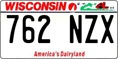 WI license plate 762NZX