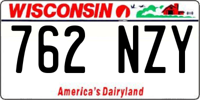 WI license plate 762NZY