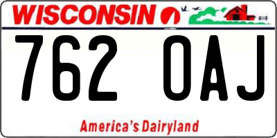WI license plate 762OAJ