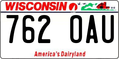 WI license plate 762OAU