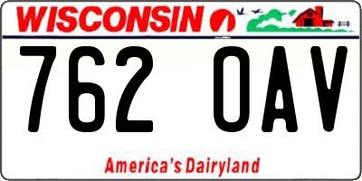 WI license plate 762OAV