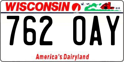WI license plate 762OAY