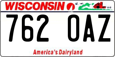 WI license plate 762OAZ