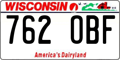 WI license plate 762OBF