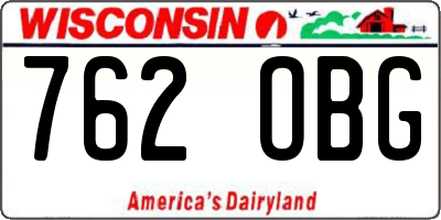 WI license plate 762OBG