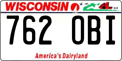 WI license plate 762OBI
