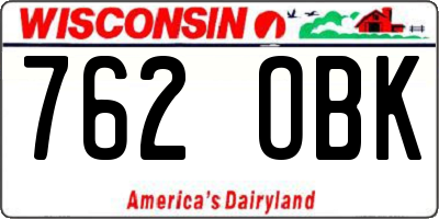 WI license plate 762OBK