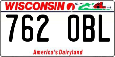 WI license plate 762OBL