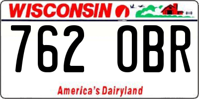 WI license plate 762OBR