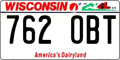 WI license plate 762OBT