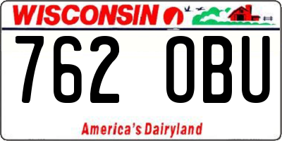 WI license plate 762OBU