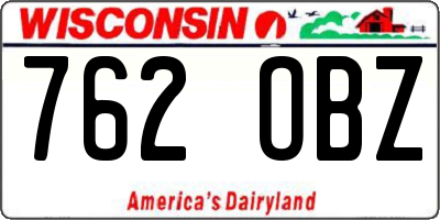 WI license plate 762OBZ