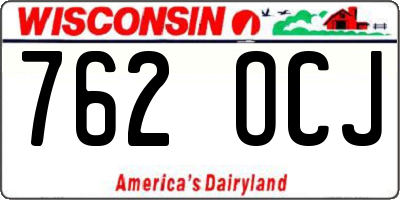 WI license plate 762OCJ