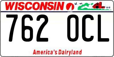 WI license plate 762OCL