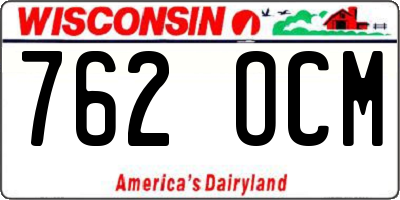 WI license plate 762OCM