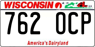 WI license plate 762OCP