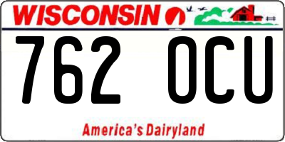 WI license plate 762OCU