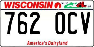 WI license plate 762OCV