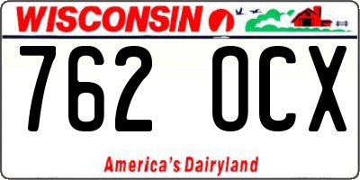 WI license plate 762OCX