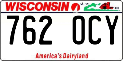 WI license plate 762OCY