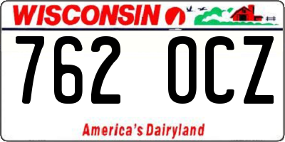 WI license plate 762OCZ