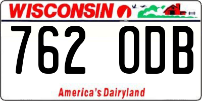WI license plate 762ODB