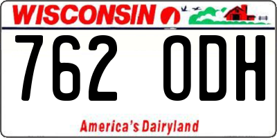 WI license plate 762ODH