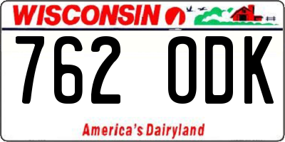 WI license plate 762ODK