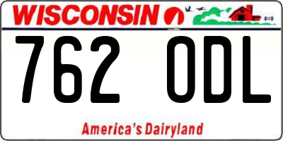 WI license plate 762ODL