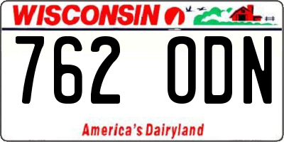WI license plate 762ODN