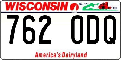 WI license plate 762ODQ