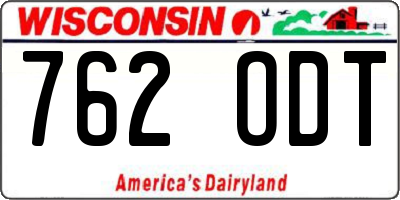 WI license plate 762ODT
