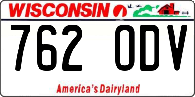 WI license plate 762ODV