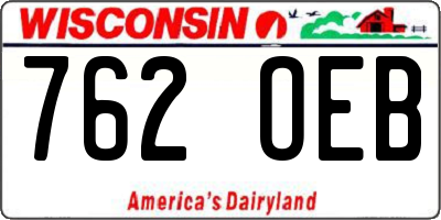 WI license plate 762OEB