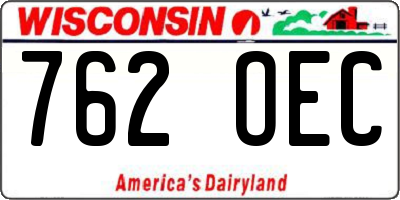 WI license plate 762OEC